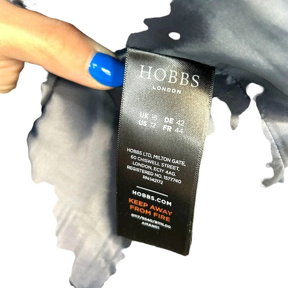 Hobbs London Fiona‎ Sheath Dress Blue Navy Floral Print Size US 12 - Picture 8 of 10